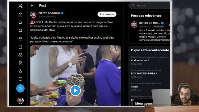 MC DANIEL FAZ SUPOSTA MÚSICA ATACANDO EX MEL MAIA - Maicon react смотреть онлайн