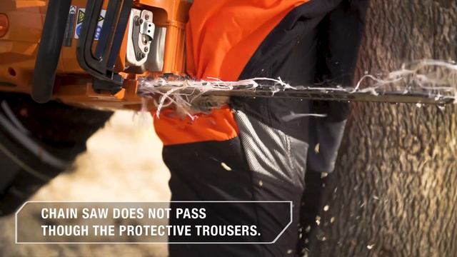 ECHO tools chainsaw safety trousers stop chain dead before contact. смотреть онлайн