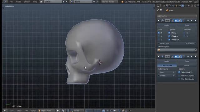 3D Skull model on Blender смотреть онлайн