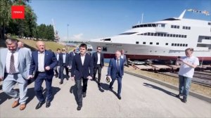 На воду торжественно спустили теплоход «Виктор Астафьев»