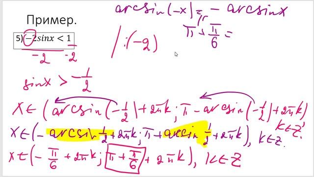 Простейшие тригонометрические неавенства