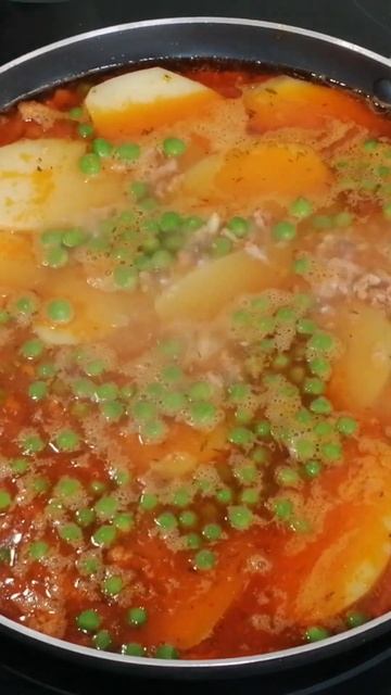 ONE PAN Minced Meat, Potatoes & Peas Stew #stewrecipe #stew #recipeshorts  #shortvideo #food #onepa