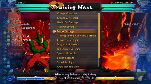 DRAGON BALL FighterZ Cooler does well against UI Goku