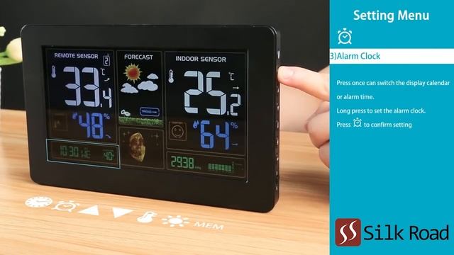 Large Color Digital Weather Stations Wireless Indoor Outdoor Instruction Video смотреть онлайн