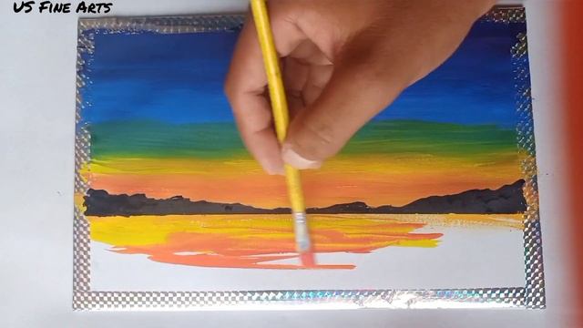 Easy Painting of Aurora for beginners | easy poster colour painting | Step by step tutorial