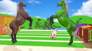 5 Giant Duck & Wild Animals Cage Game Cow, Gorilla, Rhinoceros, Elephant, Sheep Crossing Fountain