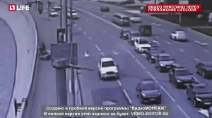 lamborghini врезался в Москве. Водитель получил серьезные травмы.