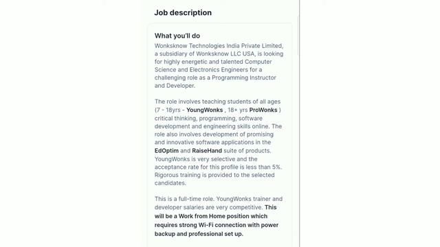 Wonksknow Technologies Recruitment 2021 #softwaredeveloper #python #pythonprojects #pythonjobs