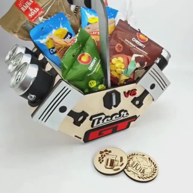 Подарочная коробка под пиво "Двигатель"