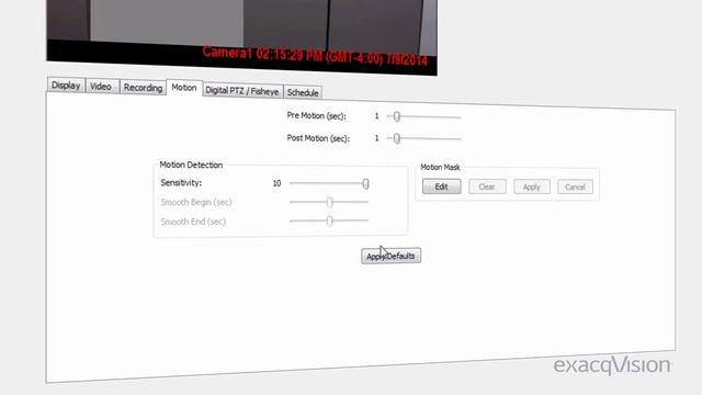 IP Camera Settings Page, exacqVision смотреть онлайн