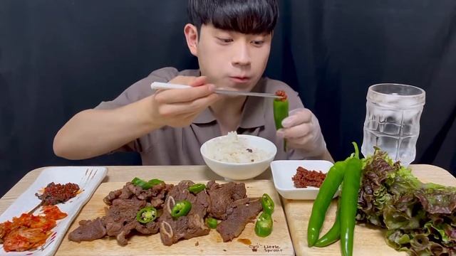 Mukbang l 뜯는 맛 제대로인 양념 LA갈비 🍖 한식먹방 핑크테이블 LA Galbi Korean food Eatingshow