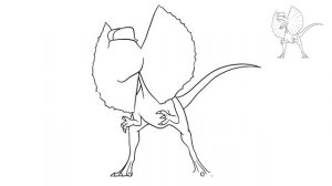 How to Draw Dilophosaurus dinosaur from Jurassic World Dominion Easy Step By Step