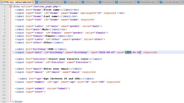 Programming in Active Server Page - Episode 7 | Validation | HTML Part - 3 | Validation using HTML