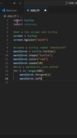 python Turtle graphics code ll#python #shorts #video