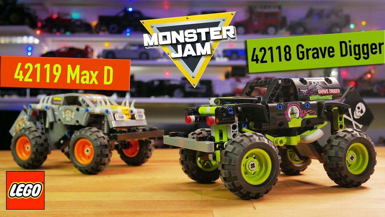 Обзор 2 в 1.LEGO Technic Monster Jam 42118 Grave Digger и 42119 MAX D. МАЧО-ПУЛЛБЭКИ))) смотреть онлайн