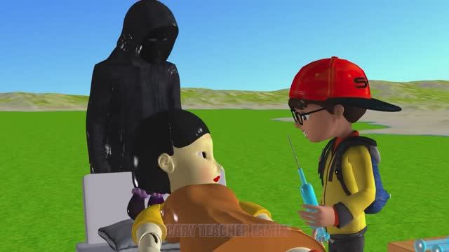 Scary Teacher 3D vs Squid Game Syringe and Medicine Help Sick Squid Girl 5 Times Challenge