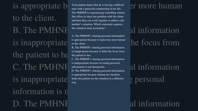 PMHNP Certification Exam Practice Question 89