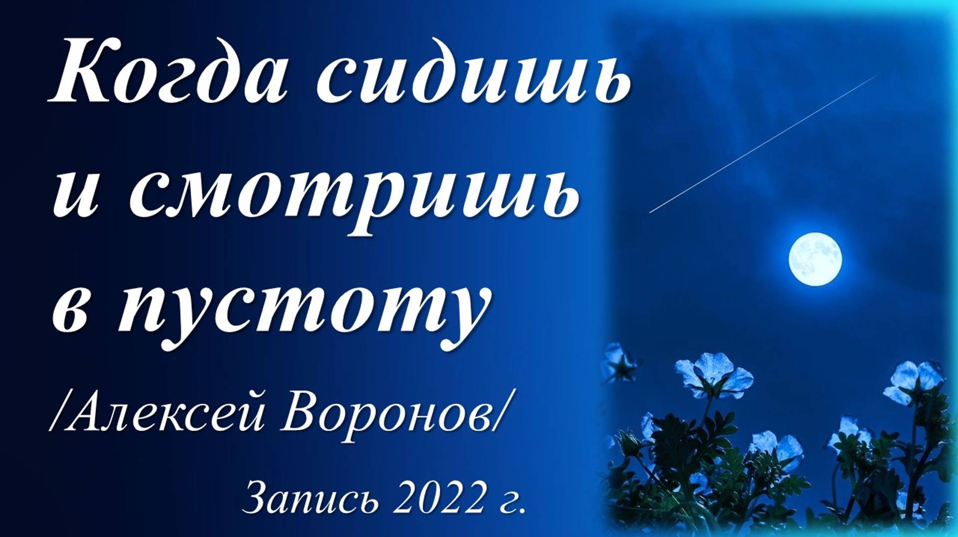 Когда сидишь и смотришь в пустоту /Алексей Воронов. Запись 2022 г./