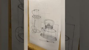 Натюрморт для вступительного экзамена по рисунку ученицы студии