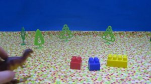 Динозавр тиранозавр Рекс и Бронтозавр изучают цвета