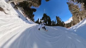 Роза хутор спуск по трассе "Панорама"