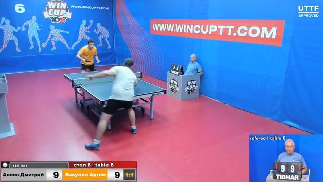 Асеев Дмитрий 3-2 Вакулин Артем Турнир Восток 7  14.07.2021 Прямой эфир. Зал 6