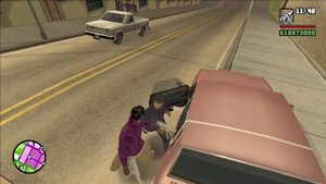 GTA San Andreas - Grove Street Families and Aztecas afraid CJ and Ballas gang