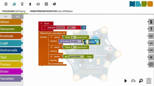 Klickzähler – So zählt der Calliope Mini auf Knopfdruck, Programmieren lernen смотреть онлайн