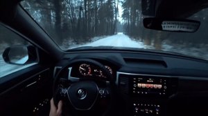 Взял VW Teramont 220 л.с. Едет бодро. Отлично рулится с мягкой подвеской. POV вид от первого лица.