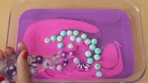 Делаем голубой слайм с шариками смешивая много разноцветных слаймов! ★ASMR★ #ASMR