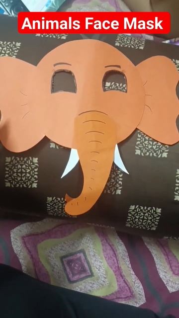 Animal face mask | Made by me | #lionface #elephant #catmask #trending #shortvideo #youtubeshorts