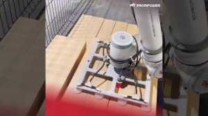 Паллетизация по две коробки роботом PROMPOWER R16