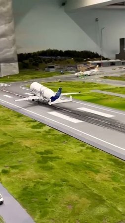 Miniature Airbus Beluga TakeOff 🛫 #miniaturwunderland #miniature #planespotting #aviation #airplane