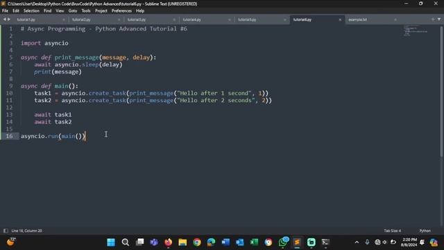 Async Programming - Python Advanced Tutorial  #6