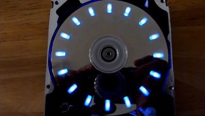 Alphanumeric Hard Drive POV Display - 16 segment - with animations - Merry Christmas!!!