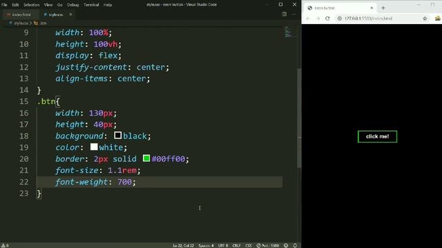 Neon button hover effect using html5 and css3 || full tutorial