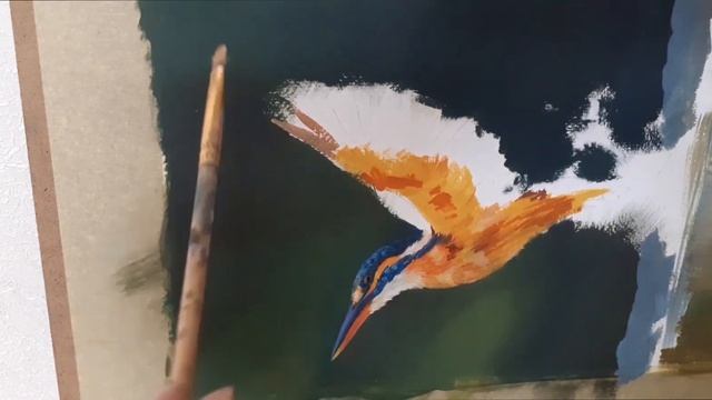 #1. Painting (Acrylic paint) | Time Lapse - Kingfisher смотреть онлайн