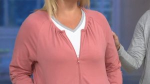 AnyBody Loungewear Cozy Knit Zip-up Jacket with Drawstring on QVC