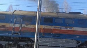 МЕДВЕЖИЙ 2ТЭ116-710 отправляется по станции Турышкино