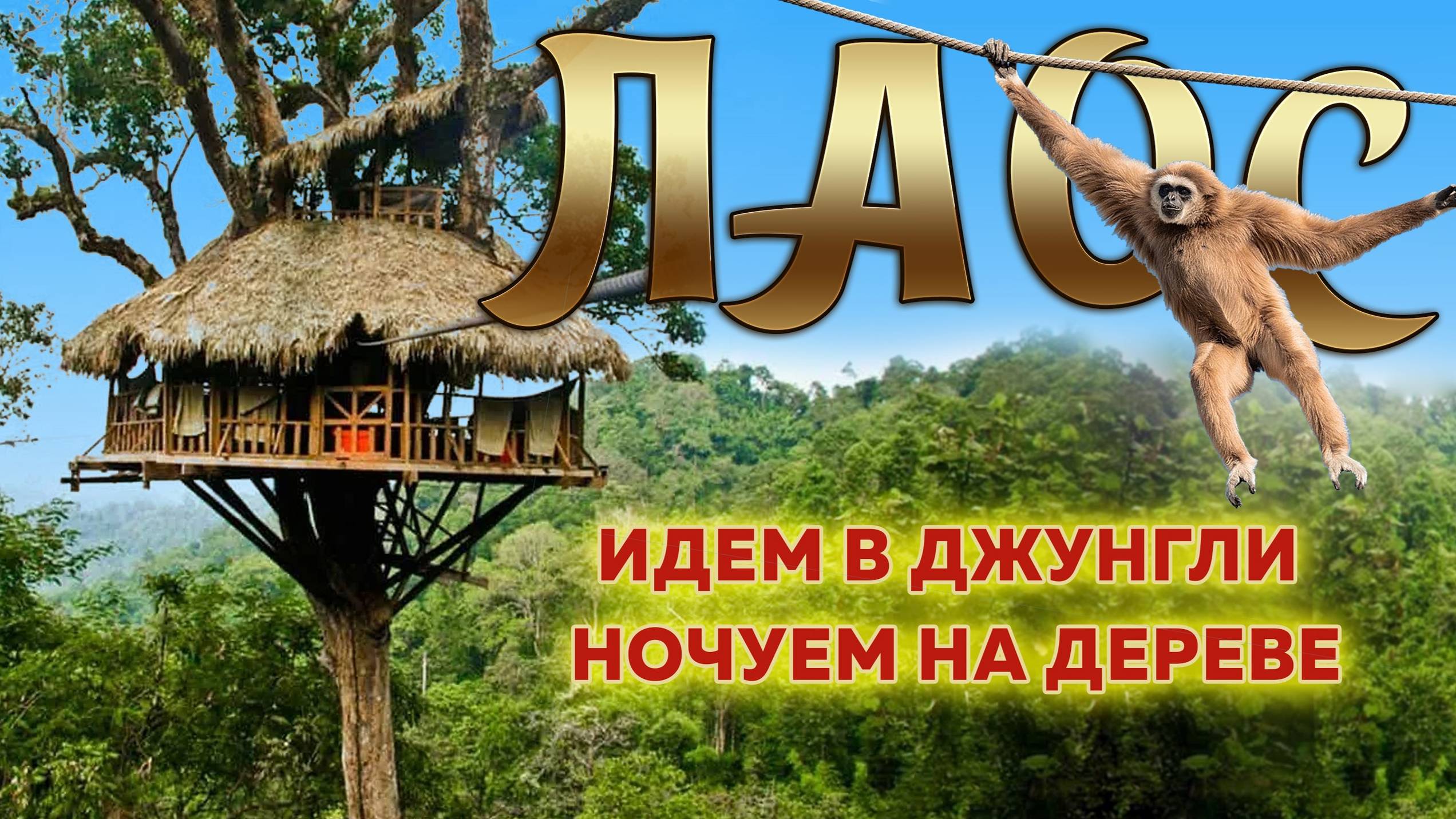Большой поход в джунгли Лаоса на 2 дня. Ночуем на дереве. смотреть онлайн