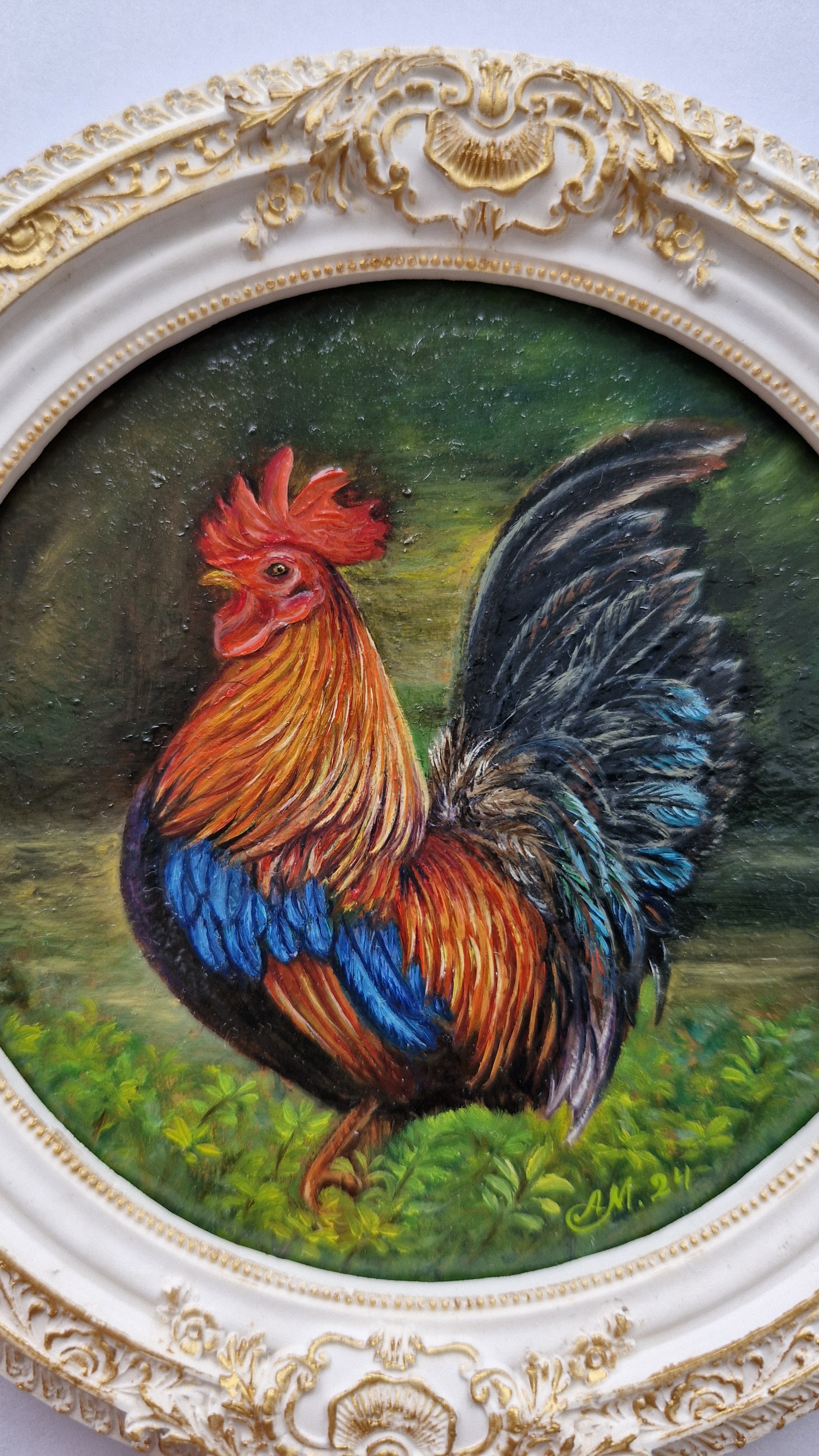 Рисую петушка. Масло. смотреть онлайн