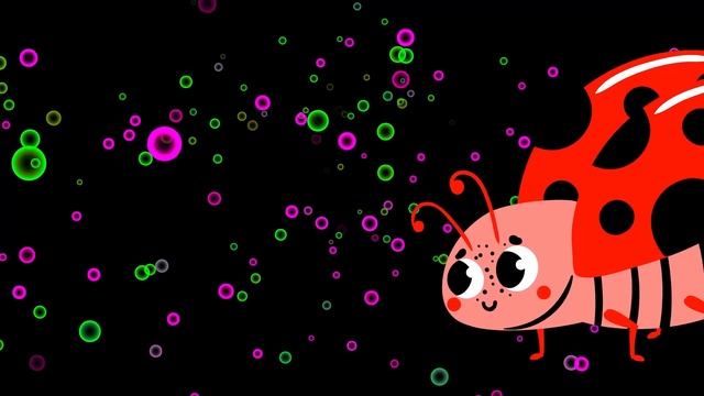 Flying Ladybug And Neon Bubbles Sensory Video | High Contrast Eye Tracking Dance + Fun Music 0-2 Yr