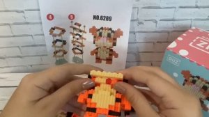 Собираю Тигру из мультика "Винни-Пух" , сборка 3d конструктора из мини блоков
