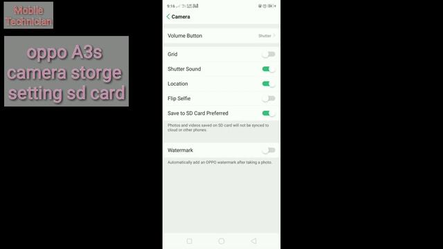 Oppo A3S camera storage setting | storage setting | Oppo A3s
