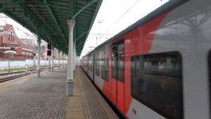Электропоезд ЭС1-030/031 «Ласточка» прибывает на Белорусский вокзал