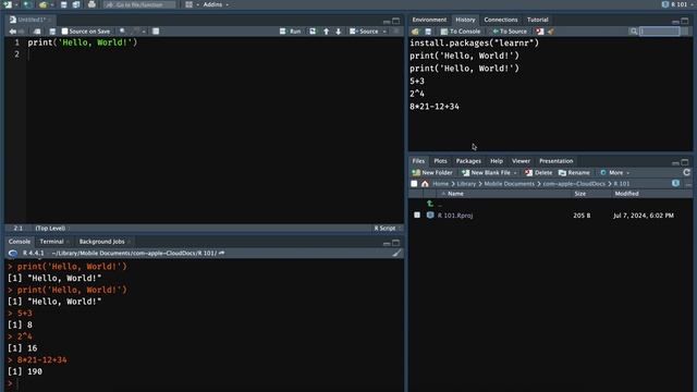Основы работы с RStudio - Введение в язык программирования R (2024) смотреть онлайн