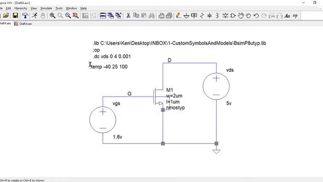 MOSFET output conductance using LTspice смотреть онлайн