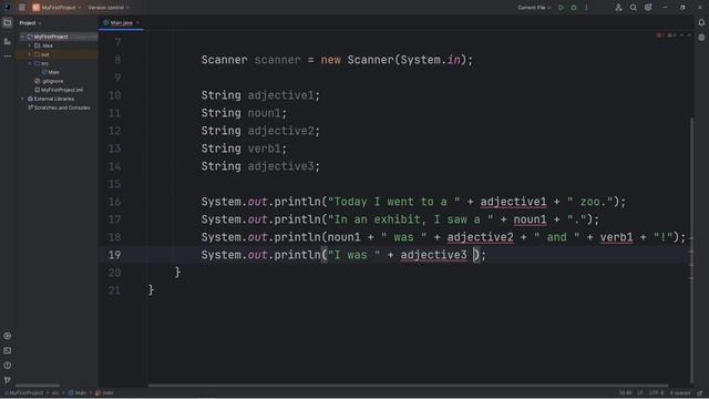 Lets code a MAD LIBS game with Java _04