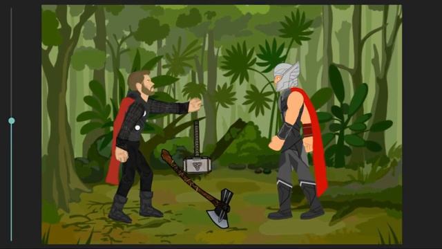 Infinity war Thor vs Avengers(2012) Thor (Stormbreaker vs mjolnir) - drawing cartoons 2