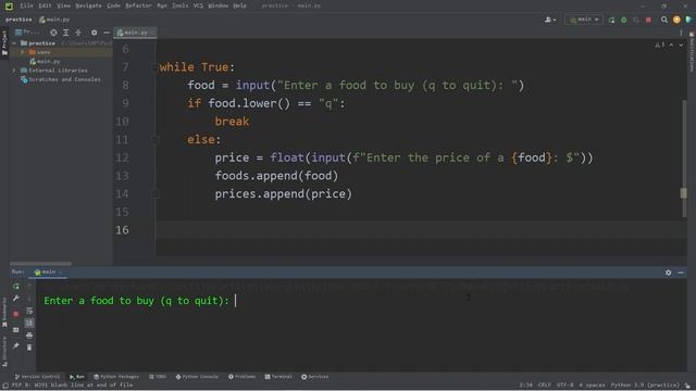 Python shopping cart program 🛒
